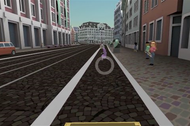 Voorbeeld van wat kinderen zien door de VR-bril