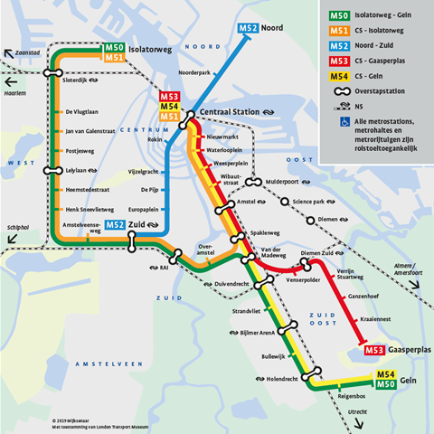 Kaart van het metronetwerk 2026