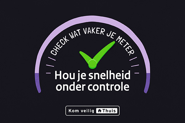 Illustratie van een snelheidsmeter in een auto